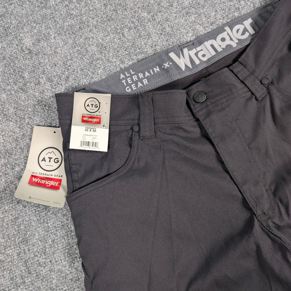 Wrangler ATG Mens Straight Fit All Terrain Gear Pants Charcoal Grey 32x30